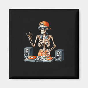 Imã Fantasia de DJ Esqueleto para Halloween Tocador de