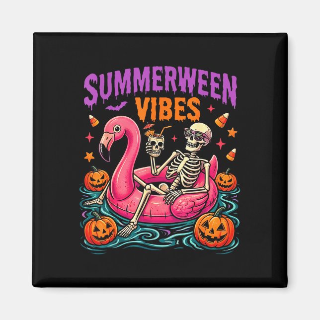 Imã Fantasia de esqueleto de Halloween de verão assust (Frente)