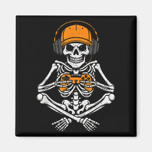 Imã Fantasia de Halloween de Esqueleto Gamer Vídeo Jog