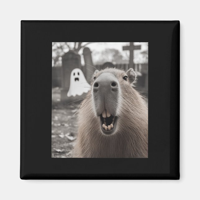 Imã Fantasia de Halloween de Fantasma de Capivara Engr (Frente)