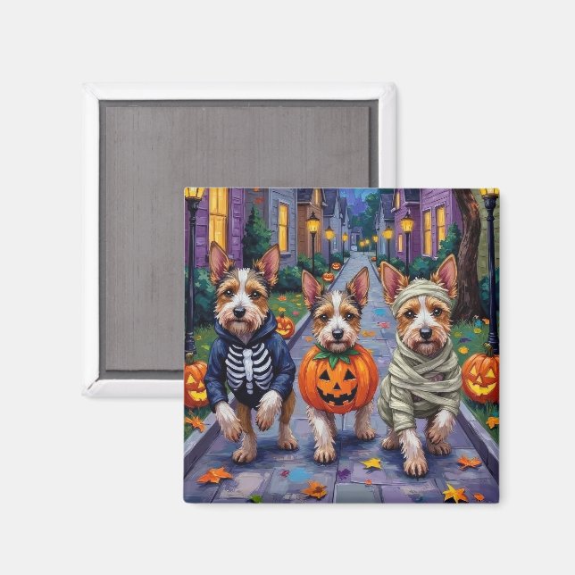 Imã Fantasia de Halloween do Biewer Terrier para Doces (Front/Back)