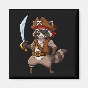 Imã Fantasia de Halloween engraçada de guaxinim pirata