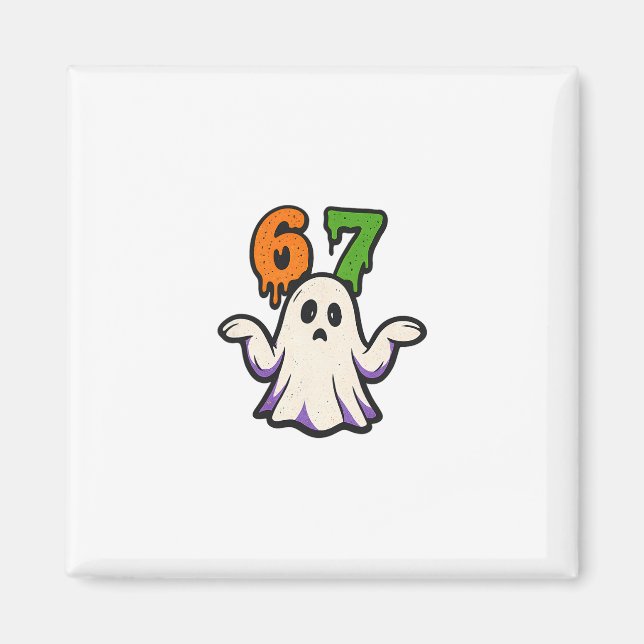 Imã Fantasia de Halloween Scp 67 Meme de Fantasma Fofo (Frente)