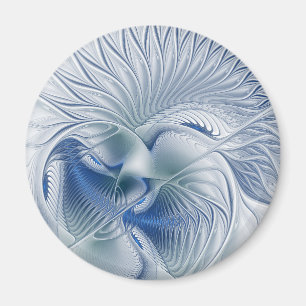 Imã Fantasia Dinâmica Tons Azuis Arte Fractal Abstrata