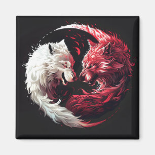 Imã Fantasia do Espírito Animal Lobo Sombra Luz