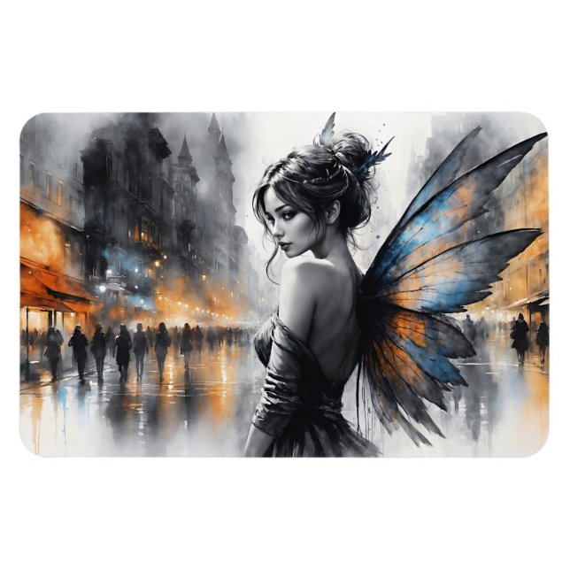Ímã Fantasia fada urbana elegante luz de sonho (Horizontal)