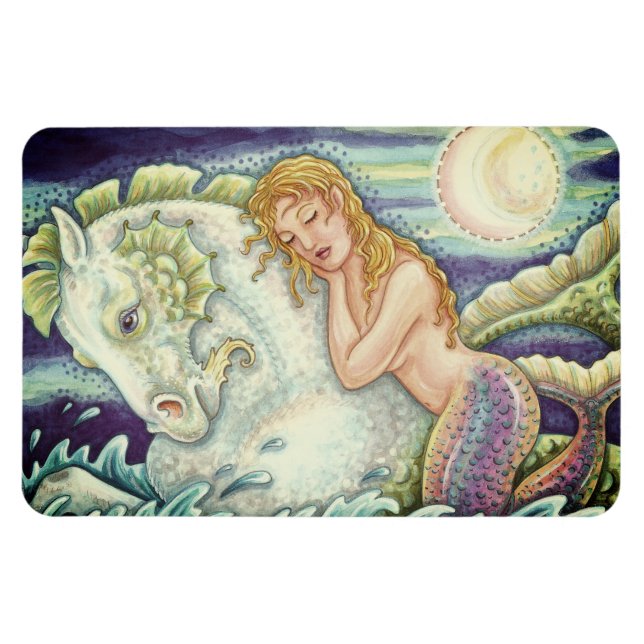 ÍMÃ FANTASIA FANTASY MERMAID RIDING MERHORSE, SEAHORSE (Horizontal)