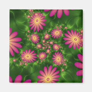 Imã Fantasia Rosa Flói Arte Fractal Moderna Abstrato