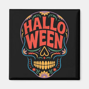 Imã Fantasias de Halloween Crânio Tipografia Gráfico S