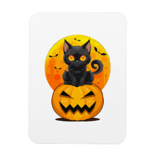 Ímã Fantasias de Halloween de Abóbora de Gato Preto
