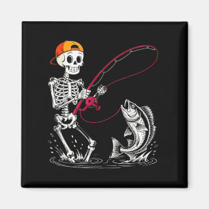 Imã Fantasias de Halloween de Esqueleto Pescando Roupa