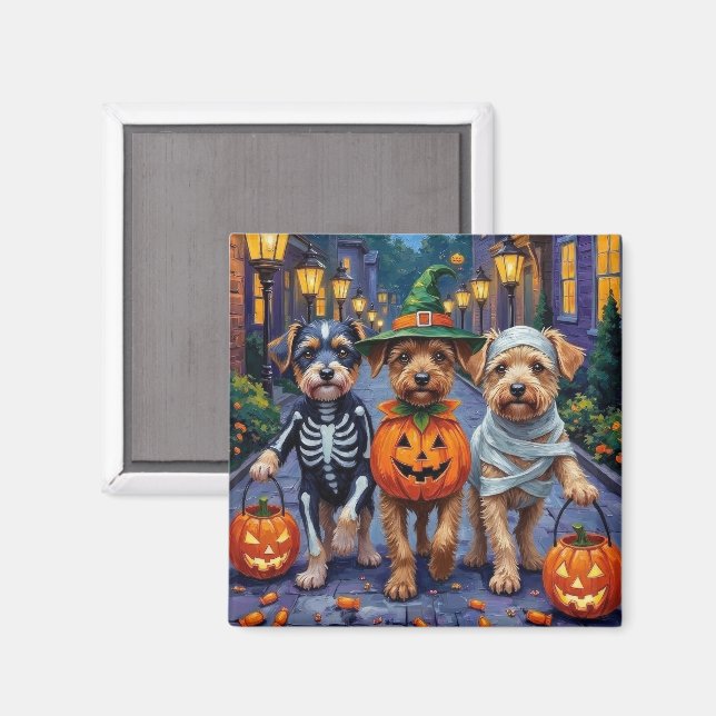 Imã Fantasias de Halloween para Cães Lowchen em Doces  (Front/Back)