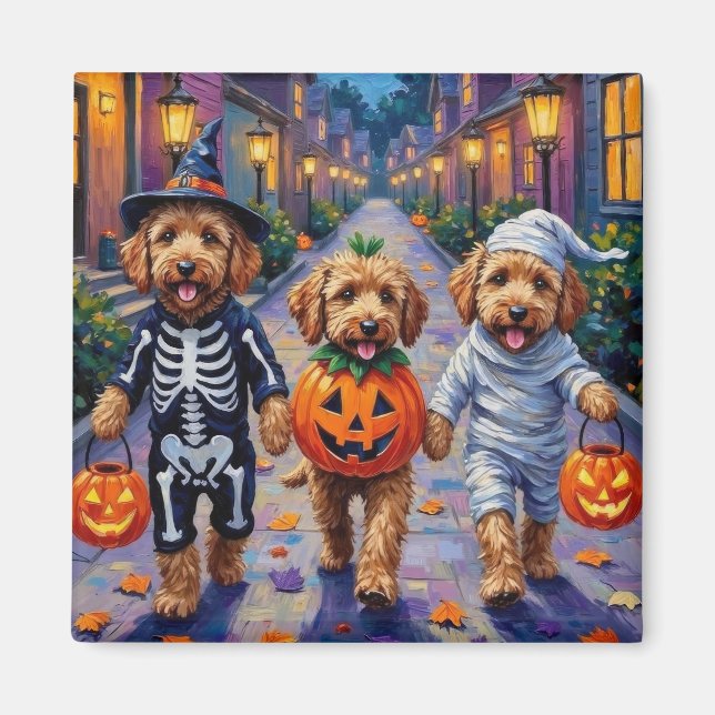 Imã Fantasias de Halloween para Goldendoodle fazer doc (Frente)