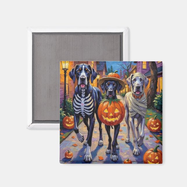 Imã Fantasias de Halloween para Great Danes em Doces o (Front/Back)