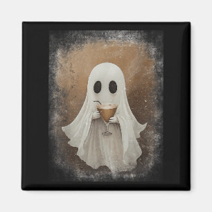 Imã Fantasma Bebendo Espresso Martini Halloween Assust