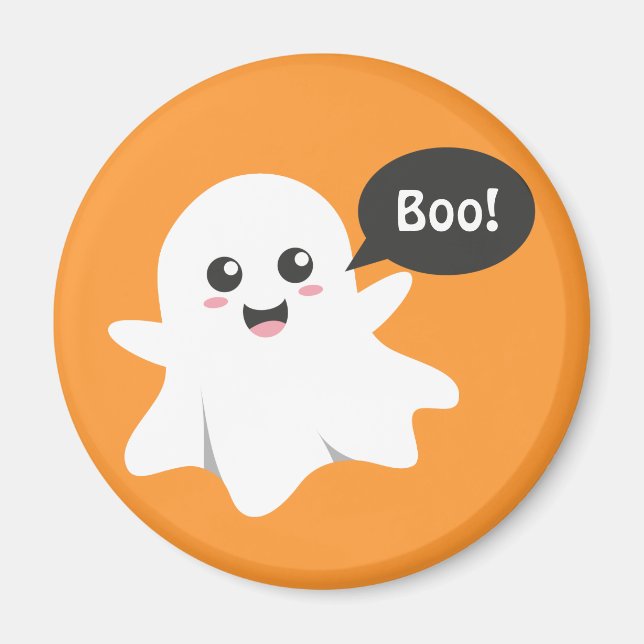 Imã Fantasma Bonita que Vai para o Boo, Feliz Hallowee (Frente)