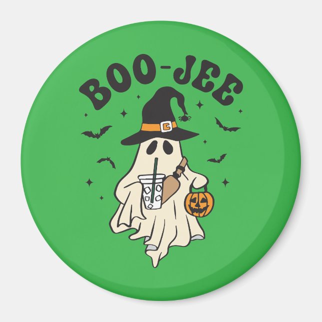Imã Fantasma boo fofo com café gelado (Frente)