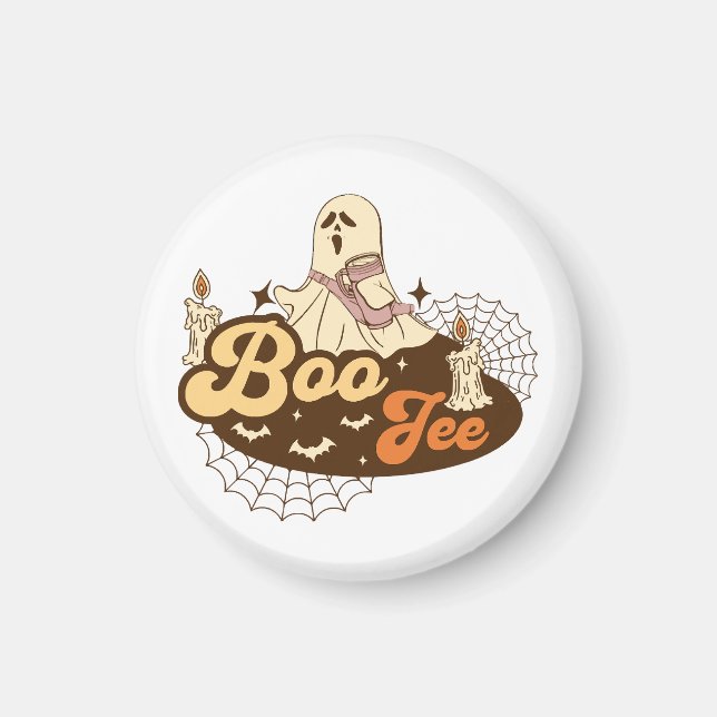 Imã Fantasma Boo-Jee Halloween engraçado (Frente)