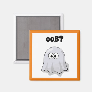 Imã Fantasma Confuso Diz "Oob?" Desenho Animado Divert