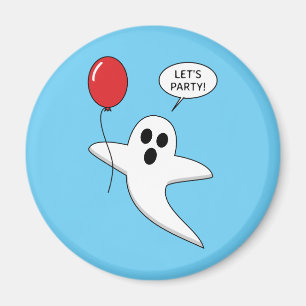 Imã Fantasma de Cartoon Bonito com Balão Vermelho