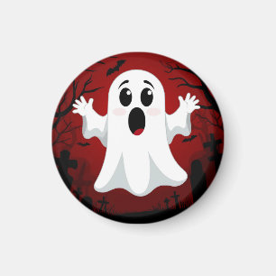 Imã Fantasma de Desenho Adorável no Halloween Assustad