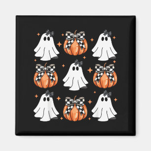 Imã Fantasma de Halloween Abóbora Arco Coquete Menina