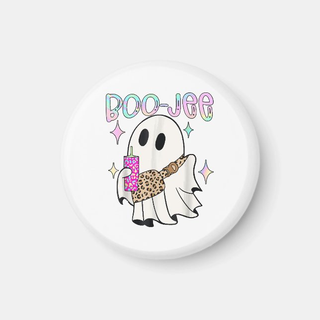 Imã Fantasma de Halloween Engraçado Boo Jee (Frente)
