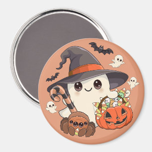 Imã Fantasma de Halloween Fofo no Estilo Kawaii