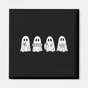 Imã Fantasma de Halloween Jogando Mahjong Jogo da Temp