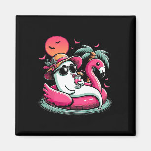 Imã Fantasma Em Lifebuoy Flamingo Num Verão De Piscina