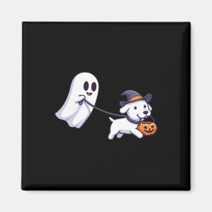 Imã Fantasma Engraçado Andando Cachorro Fantasma Noite
