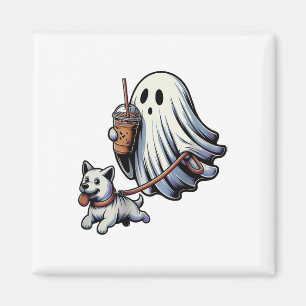 Imã Fantasma Engraçado Andando Cachorro Fantasma Noite