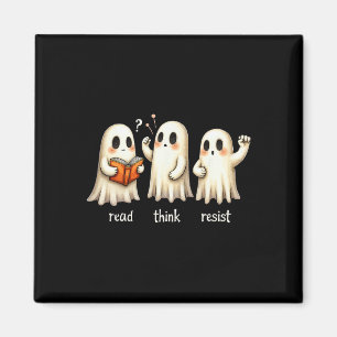 Imã Fantasma Engraçado Halloween Leia Pense Resista An