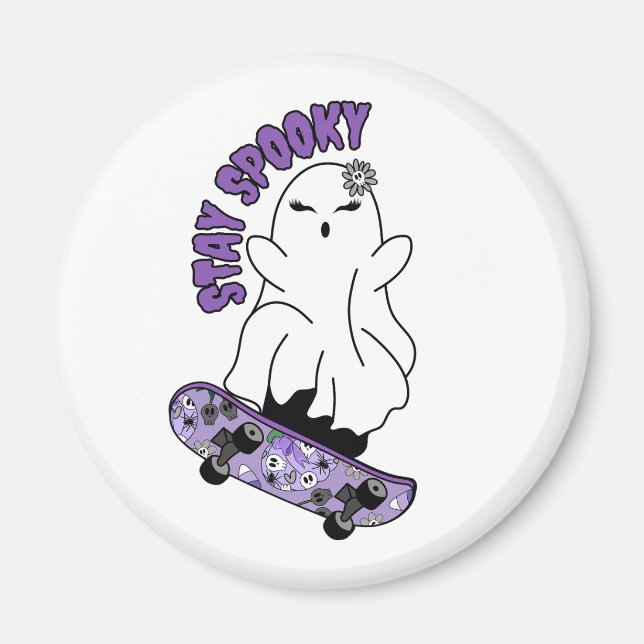 Imã Fantasma "Fique Louco" em um skate - Roxo Legal (Frente)