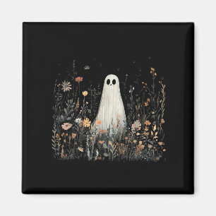 Imã Fantasma Floral Vintage Halloween Fantasma Na Flor