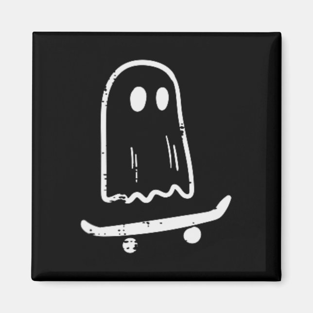 Imã Fantasma No Skateboard Retro Halloween Costume Bo (Frente)