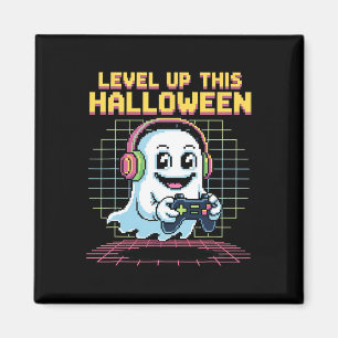 Imã Fantasma Pixel Retro Gamer Halloween Fofo Assustad