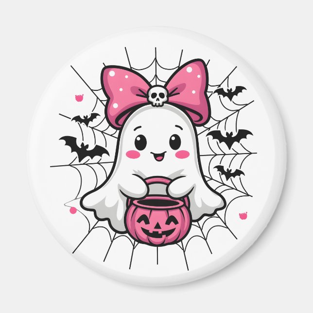 Imã Fantasma Spooky com consciência cor-de-rosa do Can (Frente)