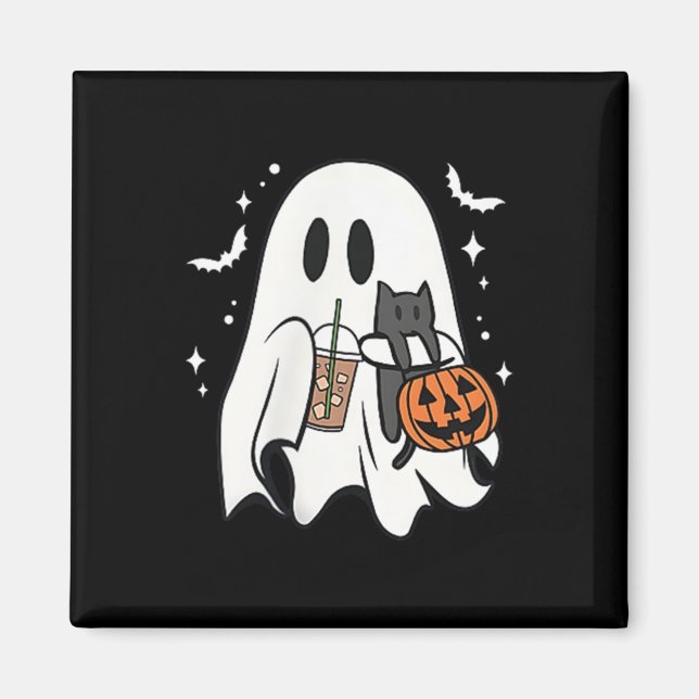 Imã Fantasma Spooky segurando Café de gelo preto no Di (Frente)