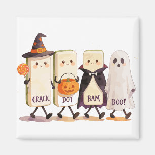 Imã Fantasmagoria de Mahjong de Halloween com Azulejos