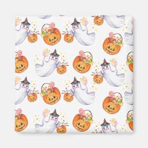 Imã Fantasmas e doces do Halloween padrão contínuo