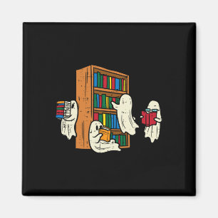 Imã Fantasmas Lendo Livros Professor Halloween Bibliot
