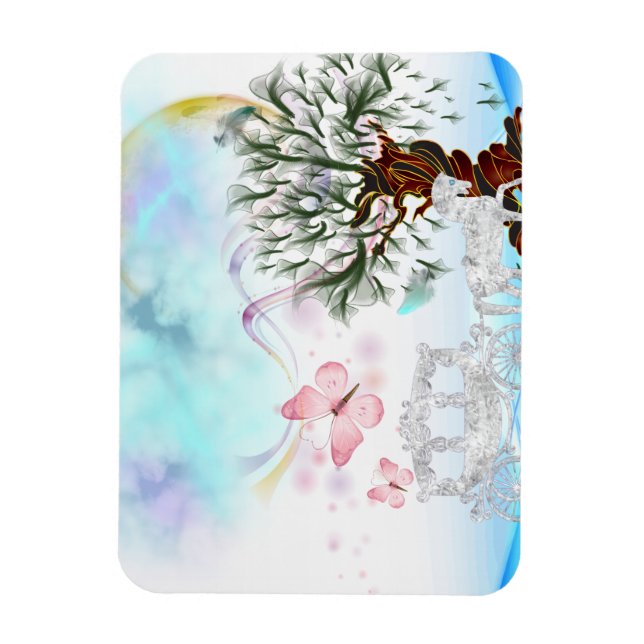 Ímã Fantasy Crystal Horse Carruagem (Vertical)