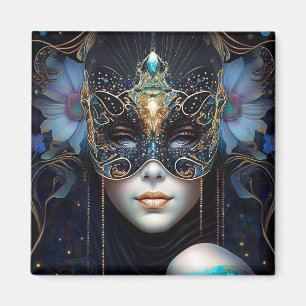 Imã Fantasy Mulher Vestindo Máscara