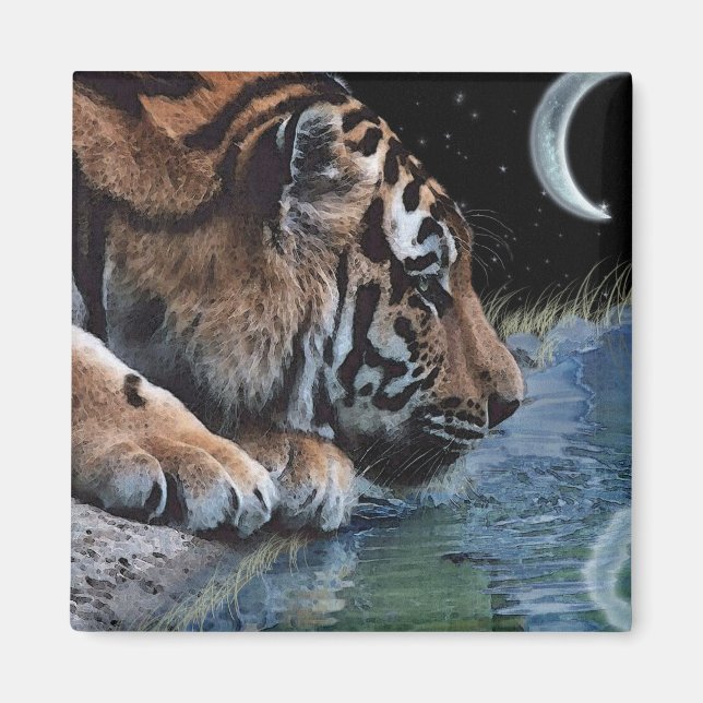 Imã Fantasy Tiger & Moon (Frente)