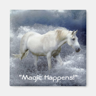 Imã Fantasy White Horse & Ocean Surf Magnet Gift