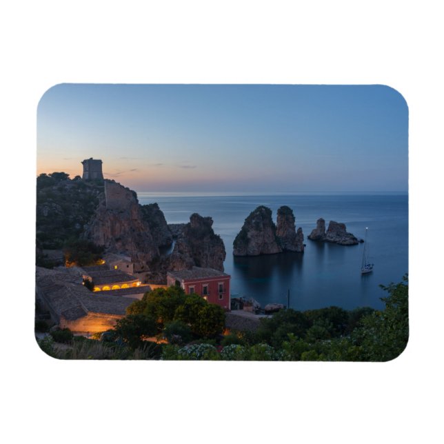 Ímã Faraglioni e Tonnara em Scopello, Sicília (Horizontal)