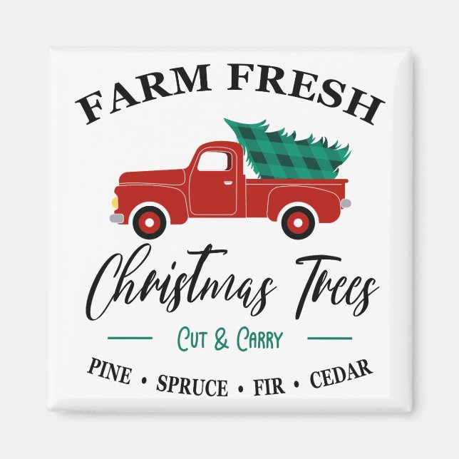 Imã Farm Fresh Christmas Trees Cut and Carry - Truck (Frente)