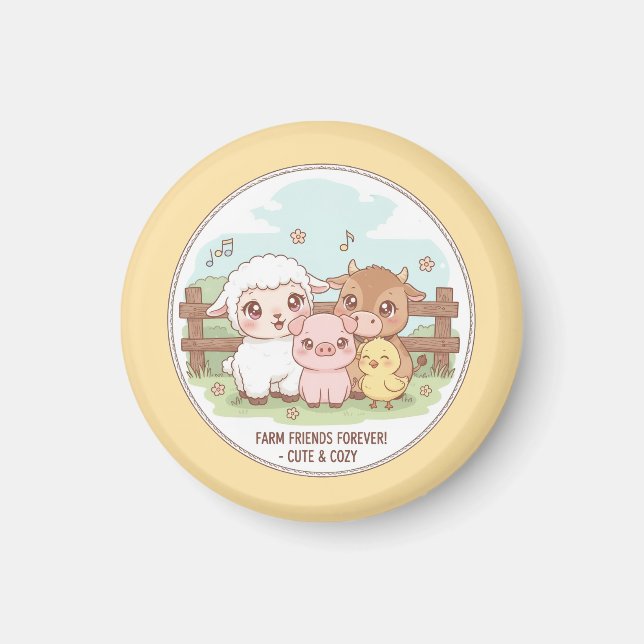 Imã Farm friends forever - cute & cozy (Frente)