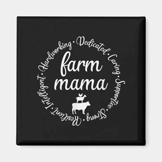 Imã Farm Mama Hardworking Dedicated Goat Chicken G Cow (Frente)